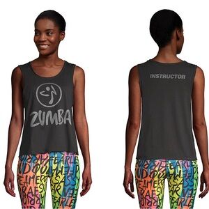 Zumba Fitness Instructor Black/Glitter Boxy Tank